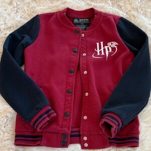 Harry Pitter Kids Varsity Jacket - Burgundy and Navy